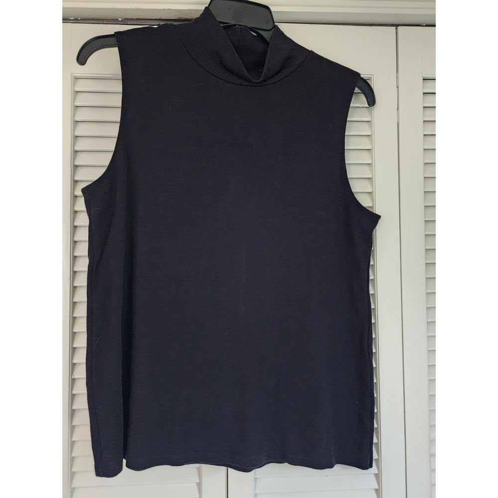 Terra & Sky Womens 16/18W Sleeveless Tank  Top Black Basic Stretch Knit - Picture 7 of 7